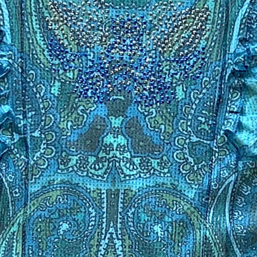 One World long sleeve embellished floral print top - Picture 4 of 4